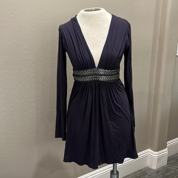 Sky Open T-back Dress with Silver Leather and Rivet Front - Picture 3 of 4